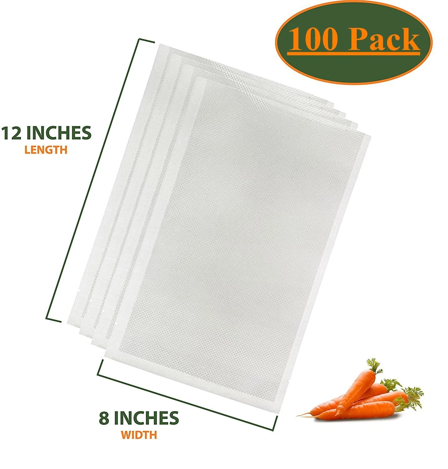 100 8" x 12" Quart Vacuum Sealer Embossed Bags Kitchen Food Saver Storage 4 Mil
Opens in a new windo