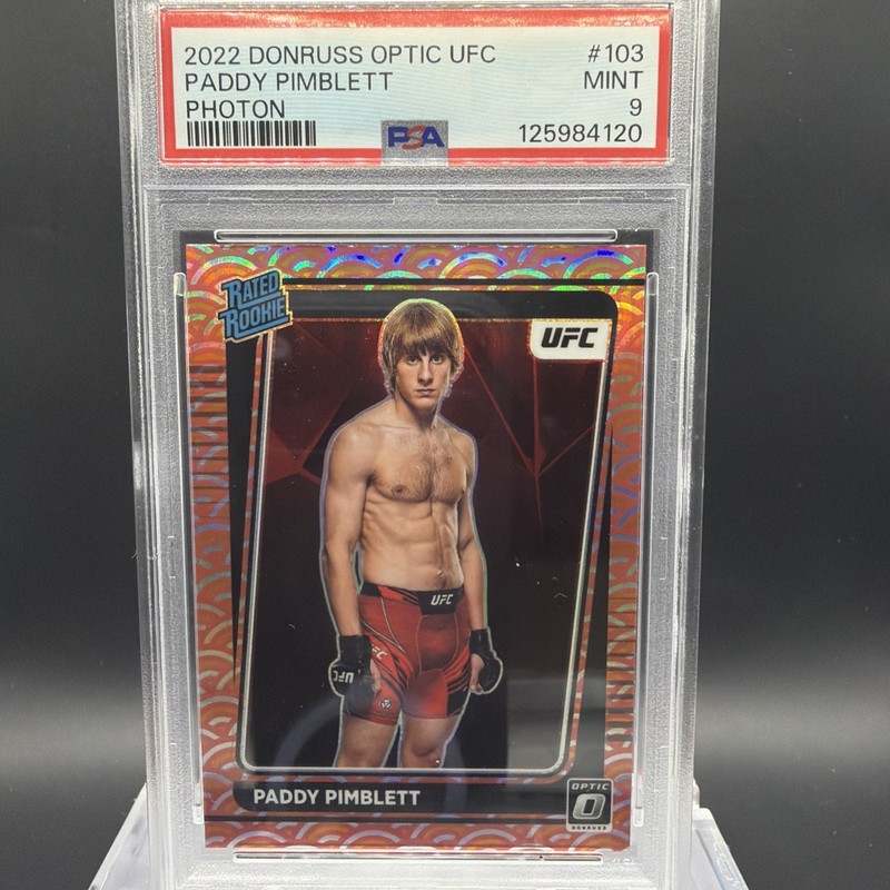 2022 UFC Optic PADDY PIMBLETT PHOTON RATED ROOKIE SSP #103 CASE HIT! PSA 9!