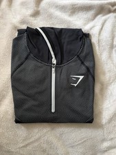 Gymshark Black/White Men's M 1/4 Zip onyx hoodie Long Sleeve