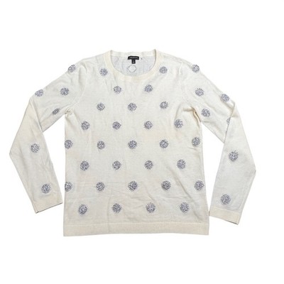 Talbots Tinsel Dot Women's Small Sweater Lamb's Wool Blend Polka Dot