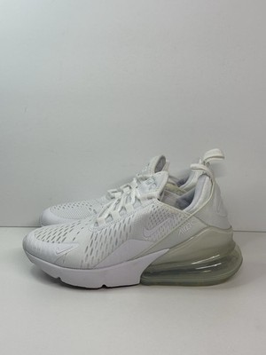 Nike Air Max 270 White Metallic Silver Shoe 943345-103 Youth GS