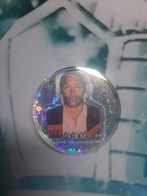 #ad Pog Slammer Plastic OJ Simpson Sparkly Shimmer Mug Shot $19.99