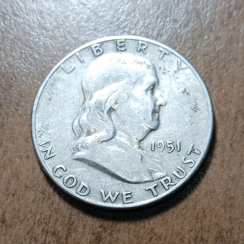 Franklin Half Dollar 1951 S Silver Circulated US Coin 50C