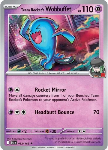 Team Rocket's Wobbuffet 082/182 Sv10: Destined Rivals