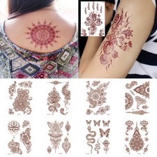 Lace Flower Waterproof Temporary Fake Tattoo Henna Tattoo Red Tattoo Sticker H