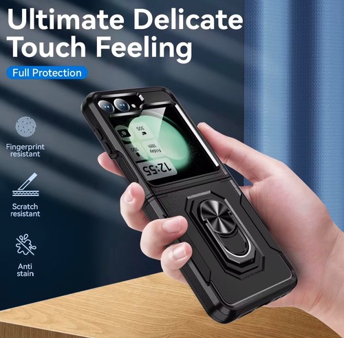 Funda protectora de teléfono para Samsung Galaxy Z abatible 6 anillo de metal con soporte cubierta - Imagen 2 de 5