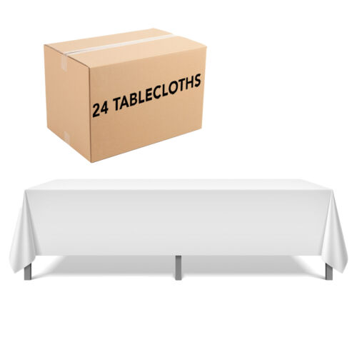 Bulk Case of 24 Dining Tablecloths, Polyester, Reusable, Size & Color Options - 第 1/26 張圖片