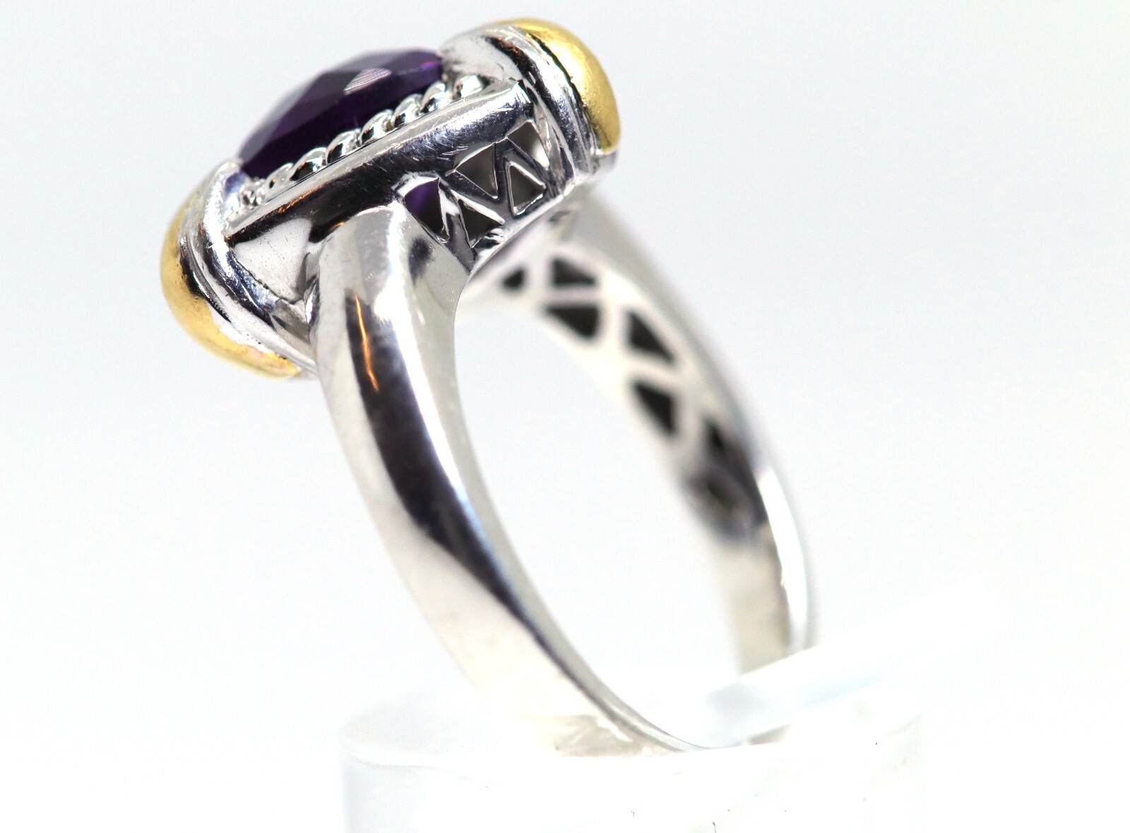 Sterling Silver Ring (925) + 3. Square Amethyst &… - image 6