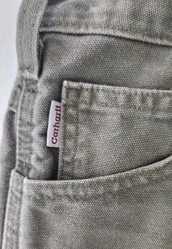 Vtg Carhartt Carpenter Relaxed Fit B174 Mos Green Work Pants! 40"×30" - 第 7/9 張圖片