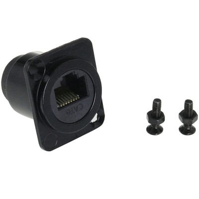 D-Type RJ45 Cat6 Coupler Panel-Mount Pass-Through Connector for Networking