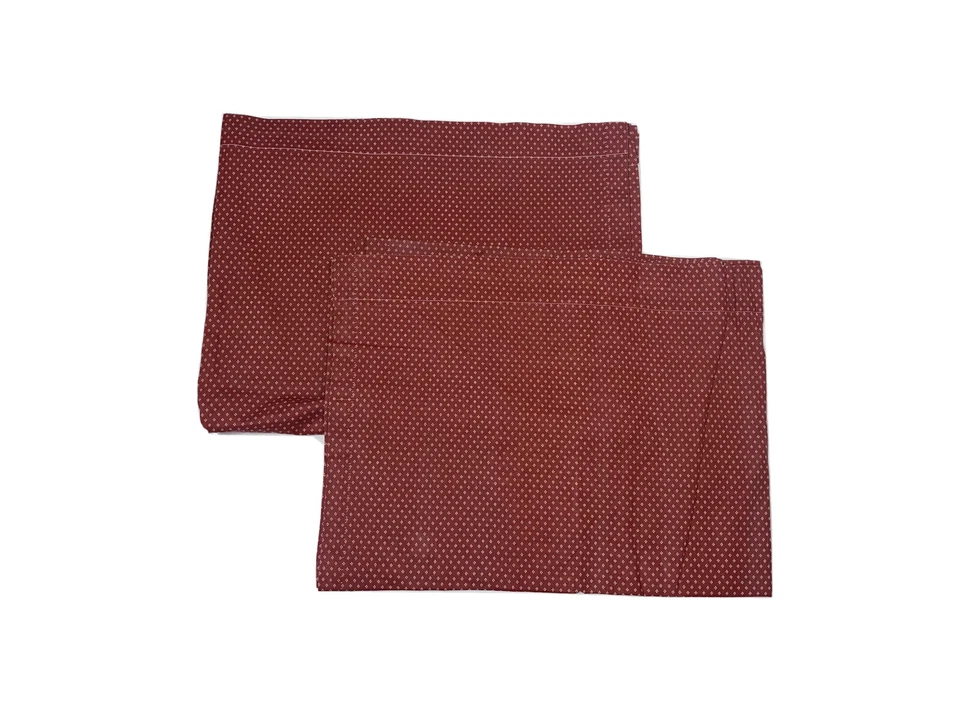 Cortinas con estampado de foulard rojo vintage paneles cortinas micro patrón retro hechas a mano Foto 3 de 4