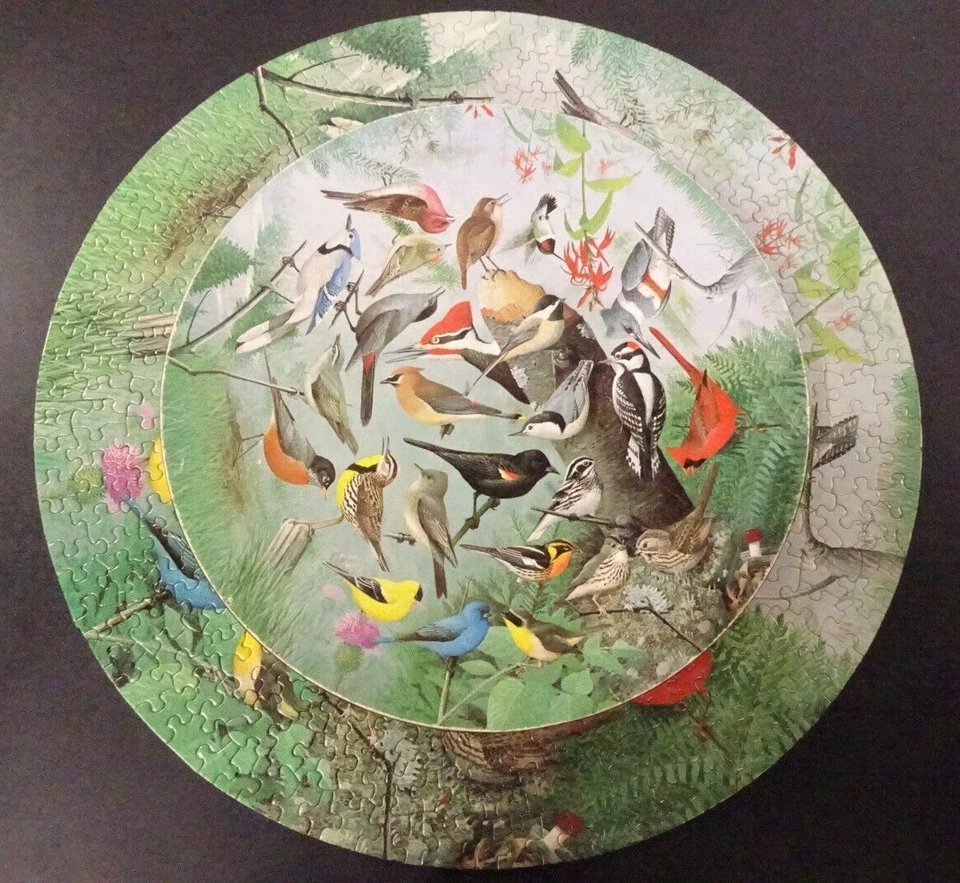 Vtg 1972 Springbok Circular Puzzle Familiar Birds by WM Dilger PZL6039 Complete! - Image 2 of 4