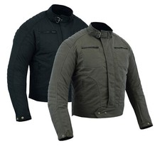 Warrior Gears Men's Vintage Wax Cotton Motorcycle Jacket Waterproof CE Armours