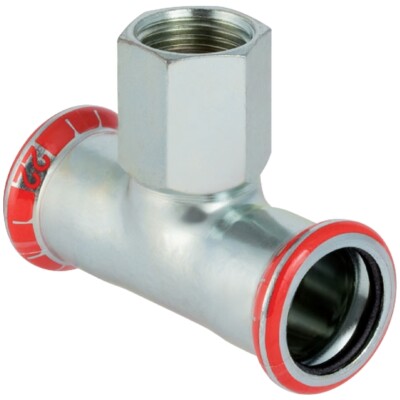 GE Mapress C-Stahl T-Stück mit IG d35-Rp1/2-35 verzinkt