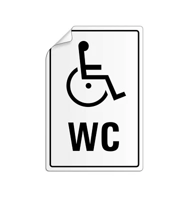 Folienschild Rollstuhlfahrer WC 130 x 90 mm Türaufkleber Piktogramm Nr.43700 - Bild 1 von 2