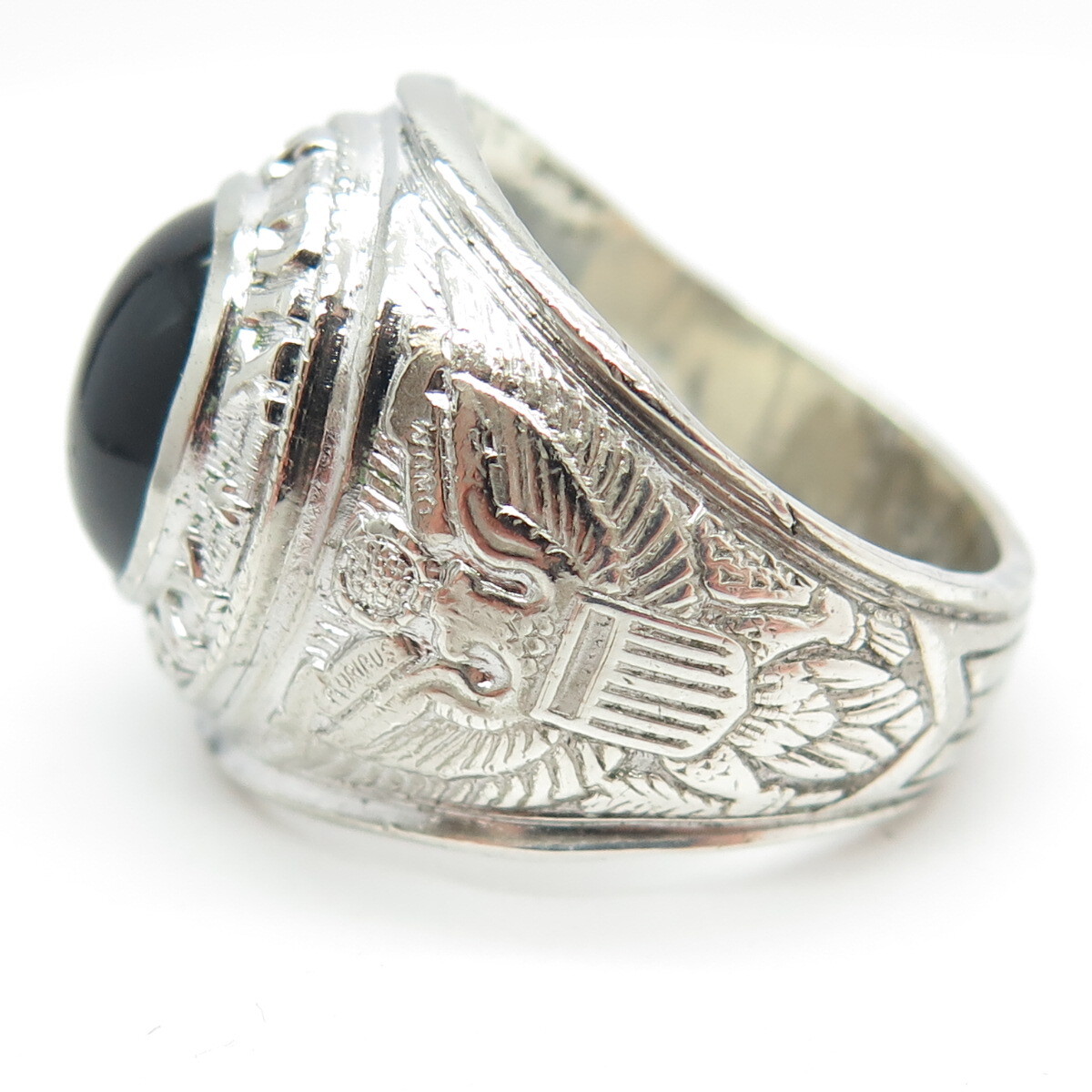 TAYLOR MAID Sterling Silver Antique WWII Onyx US Army Fort TAYLOR MAID Sterling Silver Antique WWII Onyx US Army Fort