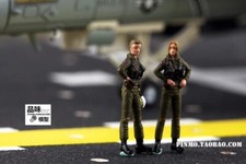 Homemade 1/72 Modern U.S. Army Fighter Female Pilot 2-persons Finished Model