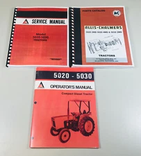 Allis Chalmers 5020 5030 Tractor Service Parts Operators Manual Repair Shop Set