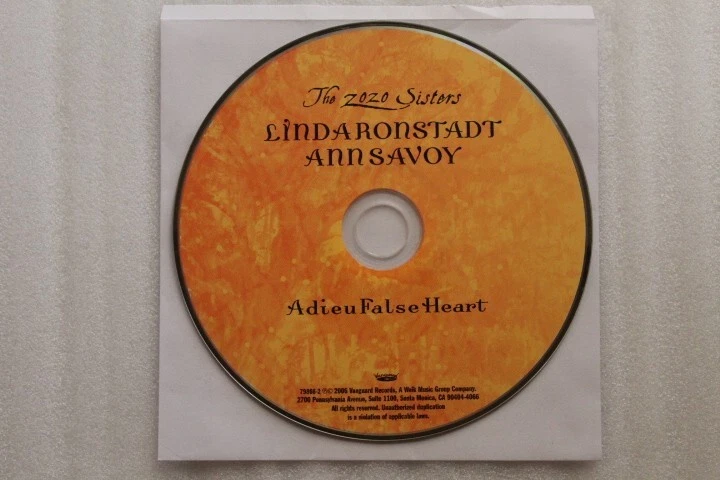 Linda Ronstadt, Ann Savoy – Adieu False Heart CD - Image 3 of 3