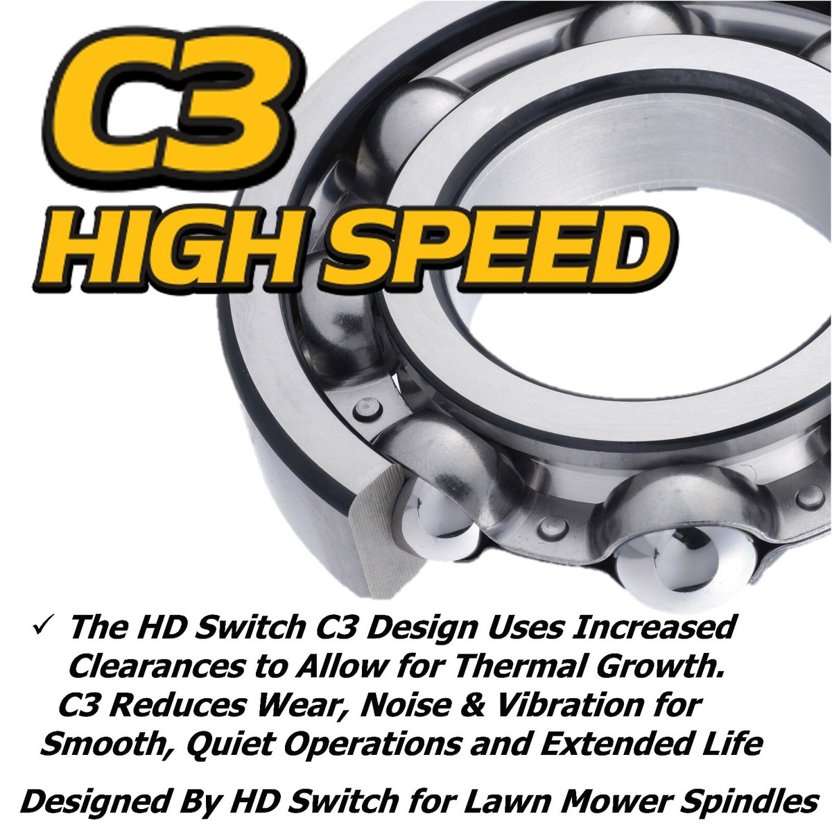C3 Spindle Bearing Upgrade Kit (2 Pack) For BadBoy MZ, ZT Avenger Mowers - High Temp Improved