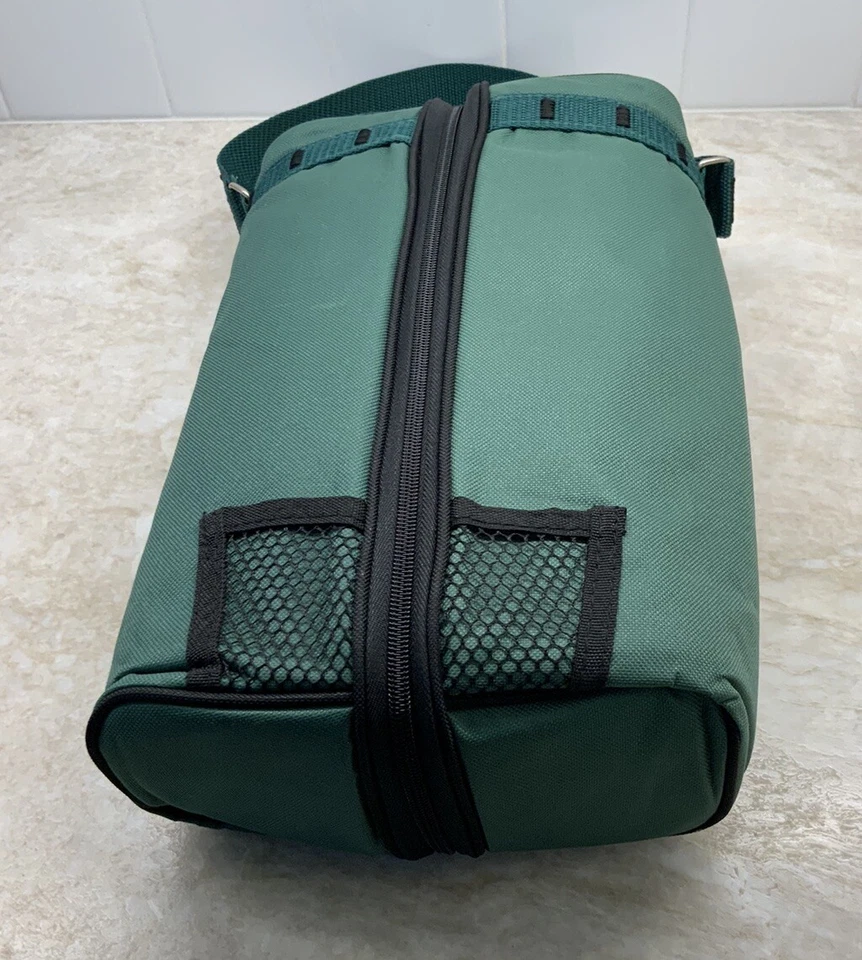Carrito de Vino Portador Verde Nylon Accesorios Cremallera Correa Ajustable Aislada Foto 2 de 4