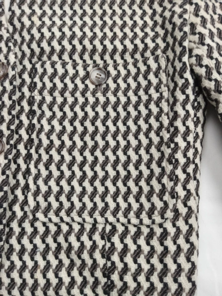 Vintage Moods by Krizia Women’s Tweed Jacket Sz 4 Wool Black White Bottons   Foto 3 de 4