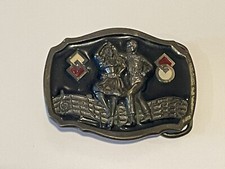 Vintage Great American Belt Buckle Square Dance Metal H1262 Enamel