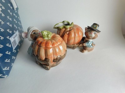 Fitz & Floyd Thanksgiving Mayflower Mouse Sugar and Creamer | eBay