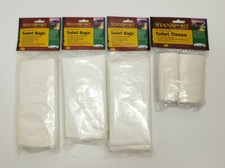 Bundle StanSport Toilet Bags 3 Pks (36 bags) & Toilet Tissue 1 Pk (2 rolls) NEW