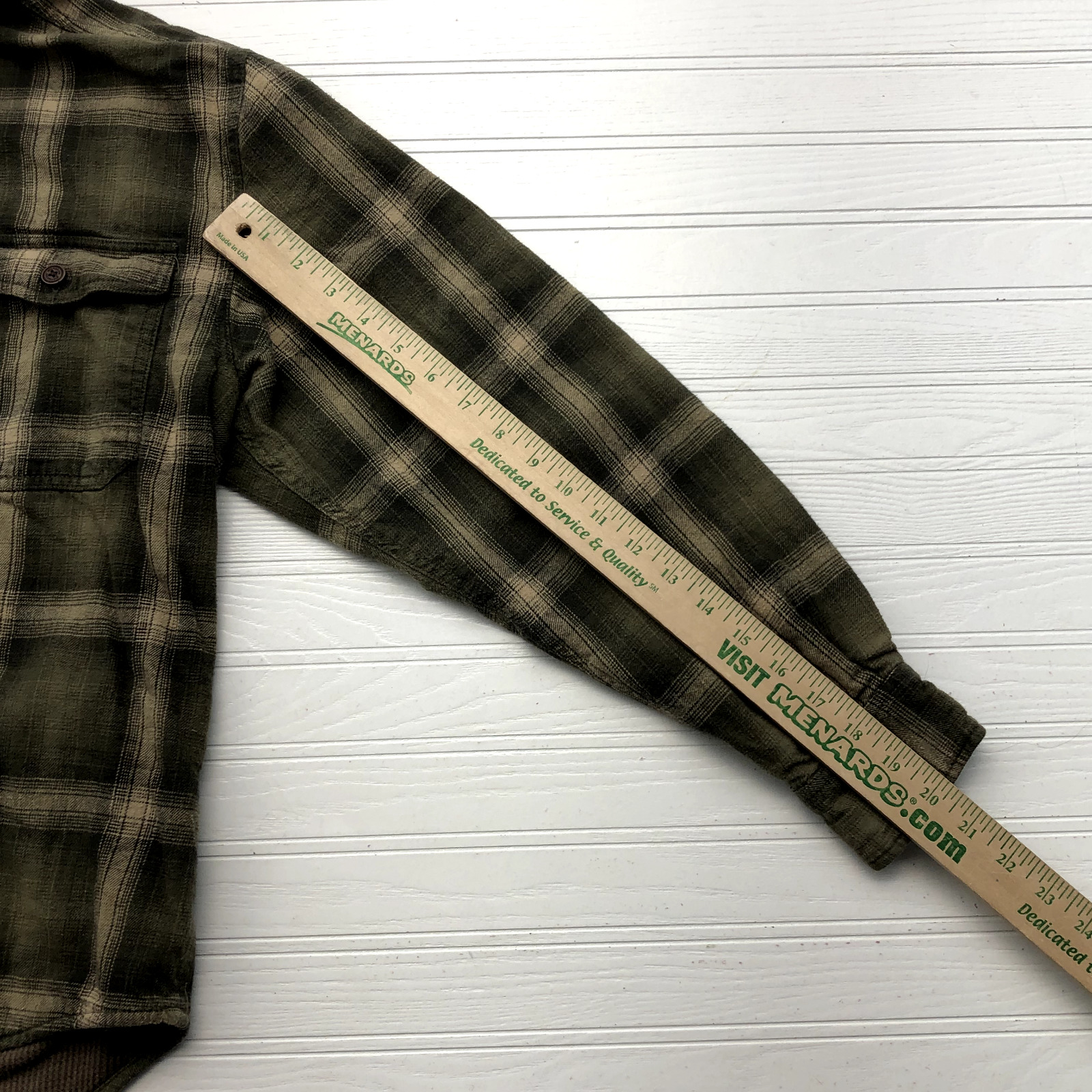 Wolverine Green Plaid Full Button Up Long Sleeve … - image 8