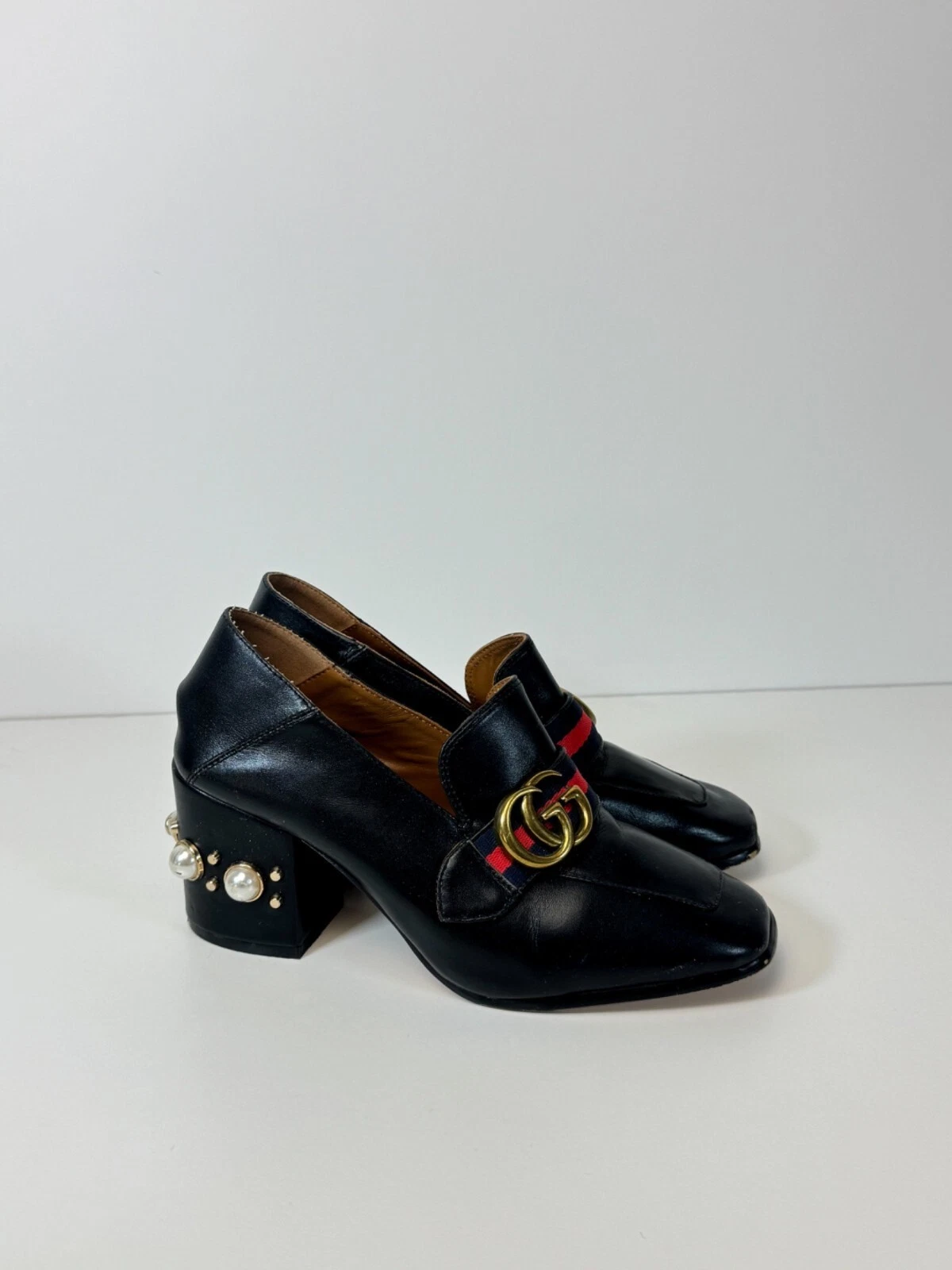 Rare mocassin Gucci GG perle à enfiler