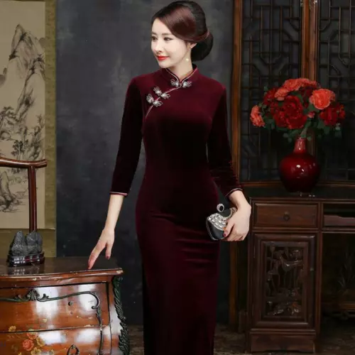 Niñas Estilo Chino Tradicional Modificado Cheongsam Nuevo Vestido Qipao Banquete Fiesta - Imagen 9 de 39