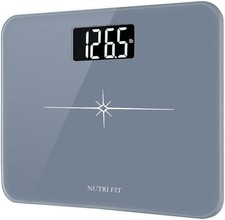 Bathroom Scale Digital 400 Pounds Ultra-wide High Accuracy Backlit Lcd Grey