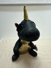 Ty Beanie Boos Grindal the Unicorn Dragon UniDragon Plush Glitter Eyes Tag. 9in