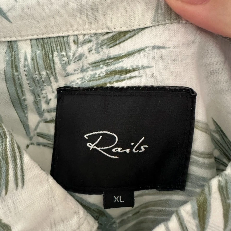 Rails Men’s XL Linen Cotton Shirt Palm Leaf Print Button Up Aloha Resort Style - Image 4 of 4