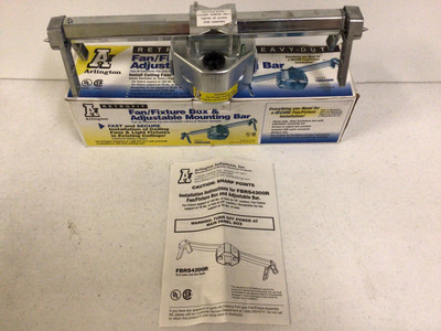 NEW, ARLINGTON FBRS4200R, STEEL FAN / FIXTURE BOX & ADJUSTABLE MOUNTING BAR