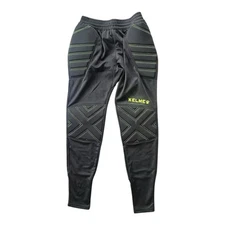Kelme Soccer Pants Adult XS Black Green Goalie Goal Keeper Padded w/ 29" inseam