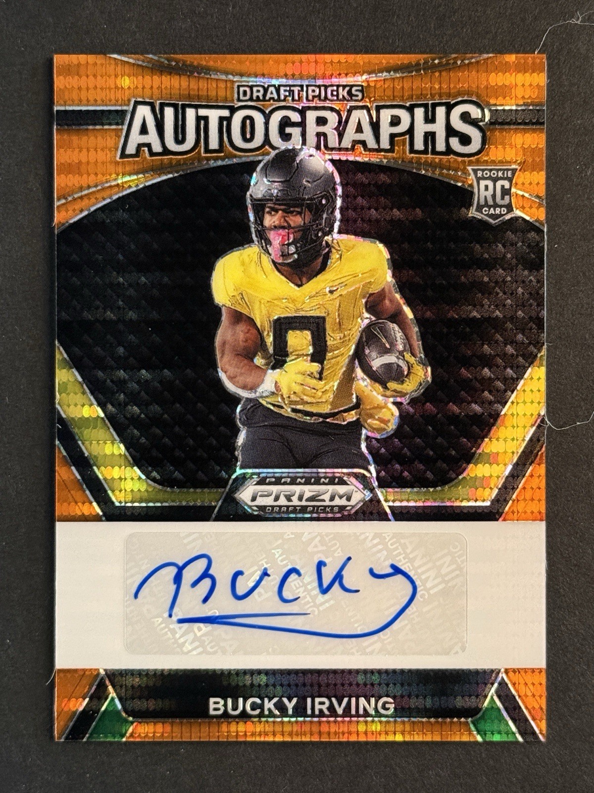 2024 Panini Prizm Draft Picks BUCKY IRVING Orange Pulsar Auto /49 #DPA-BIG Bucs