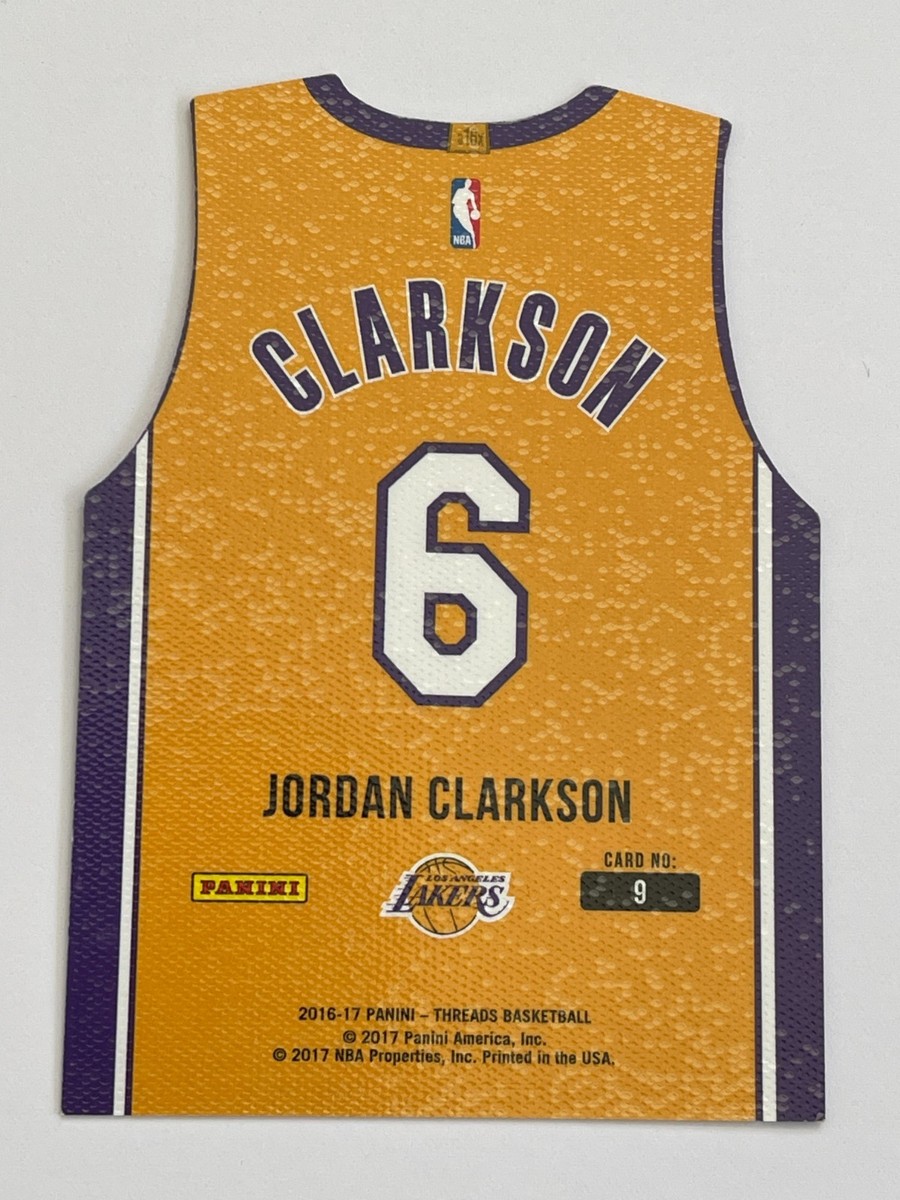 2016-17 Panini Threads Lakers Jordan Clarkson Team Die-Cut Jersey