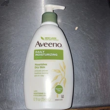 Aveeno Daily Moisturizing Lotion Nourishes Dry Skin Fragrance Free 12oz