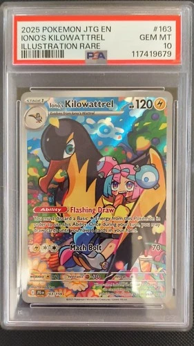 Iono's Kilowattrel Illustration Rare 163/159 Pokemon Journey Together PSA 10