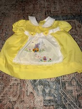 Vintage cradle togs dress Yellow White Time Cottage Path