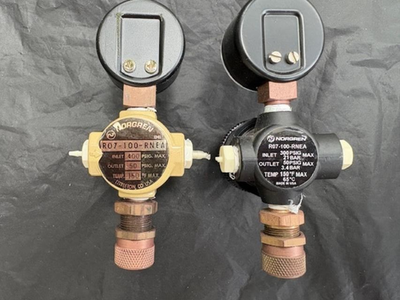 #ad Two Norgren R07 100 RNEA Mini Pneumatic Pressure Regulator with Gauge WORKING $79.00