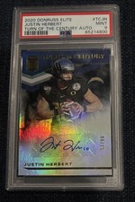 Justin Herbert 2020 Donruss Elite Turn of the Century Auto #TC-JH PSA9 RC 57/99