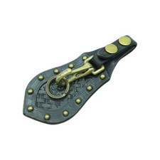 Calee Embossing Leather Key Flap Black No Accessories