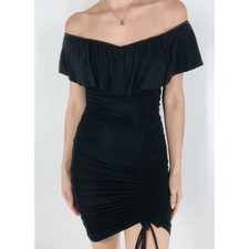 NWT Fashion Nova Ruched Little Black Mini Dress Size Small