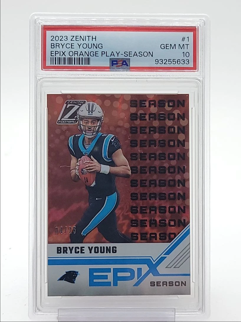 Bryce Young Panini Zenith Epix Orange Play #1 Season