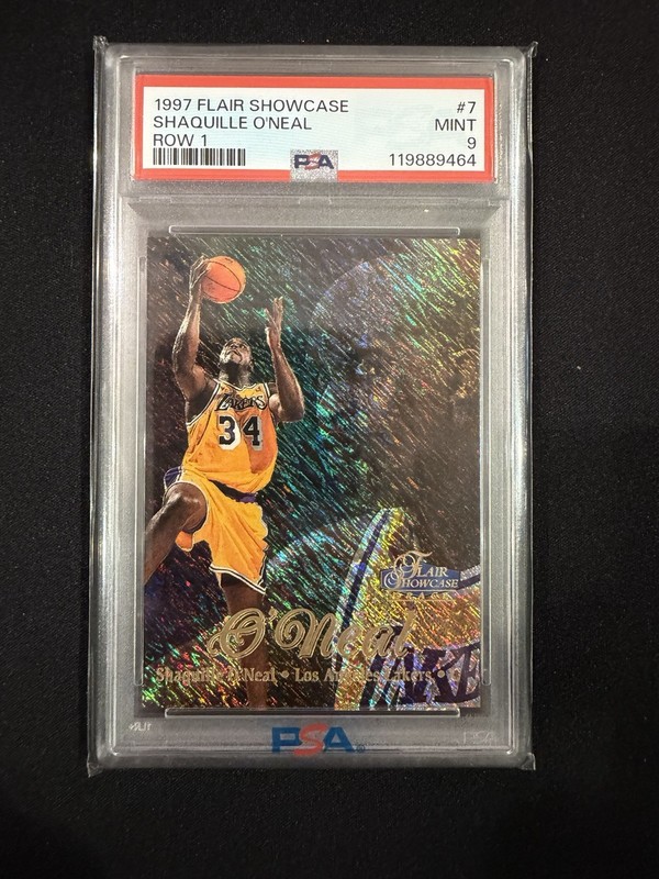 1997 FLAIR SHOWCASE ROW 1 #7 SHAQUILLE O'NEAL PSA 9