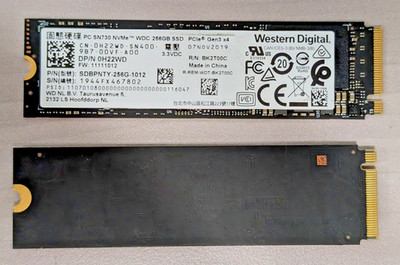 WD SN730 NVME PCIE M.2 SSD SOLID STATE DRIVE SDBQNTY-256G DELL