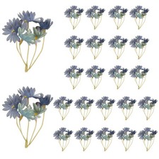 24Pcs Fleur Artificielle Marguerite pour Table Bougie Flottante Blue